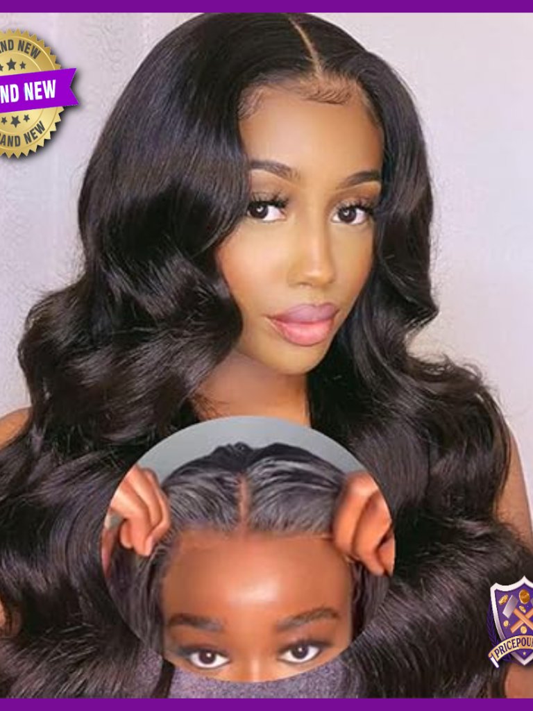 Glueless Lace Front Human Hair Wig 22 Inch Body Wave Pre Plucked
